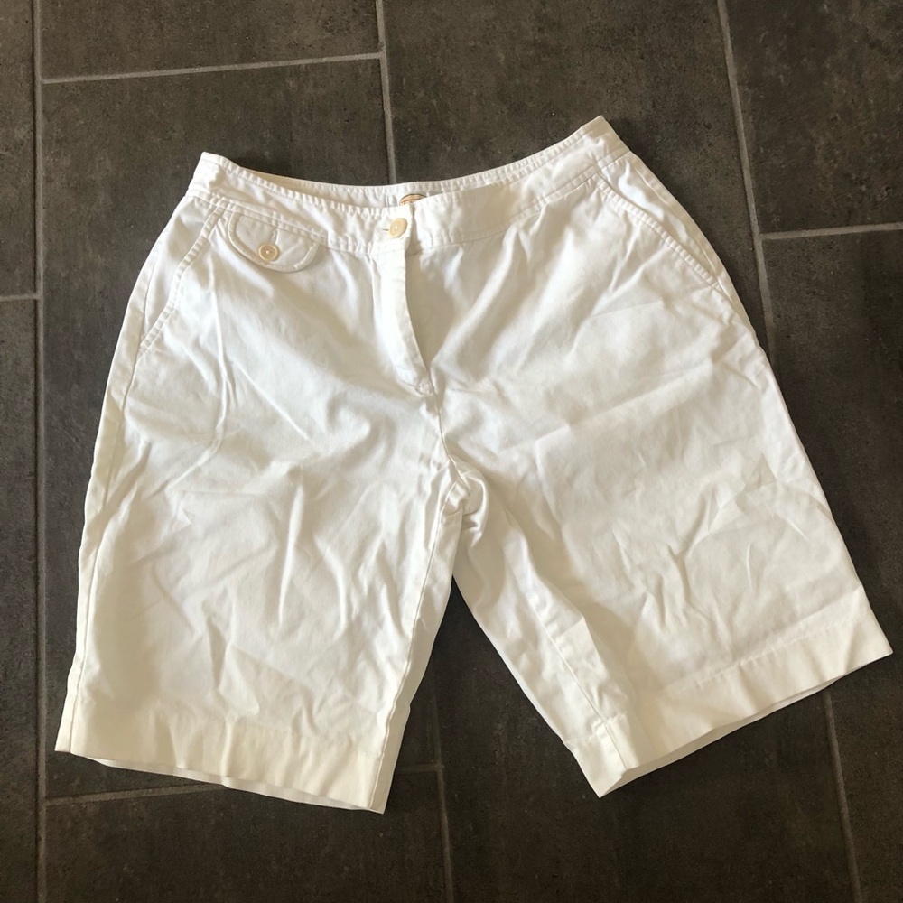 Talbots petite white cotton shorts